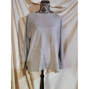Eileen Fisher Top Shirt Size Large Gray Raglan Sleeves